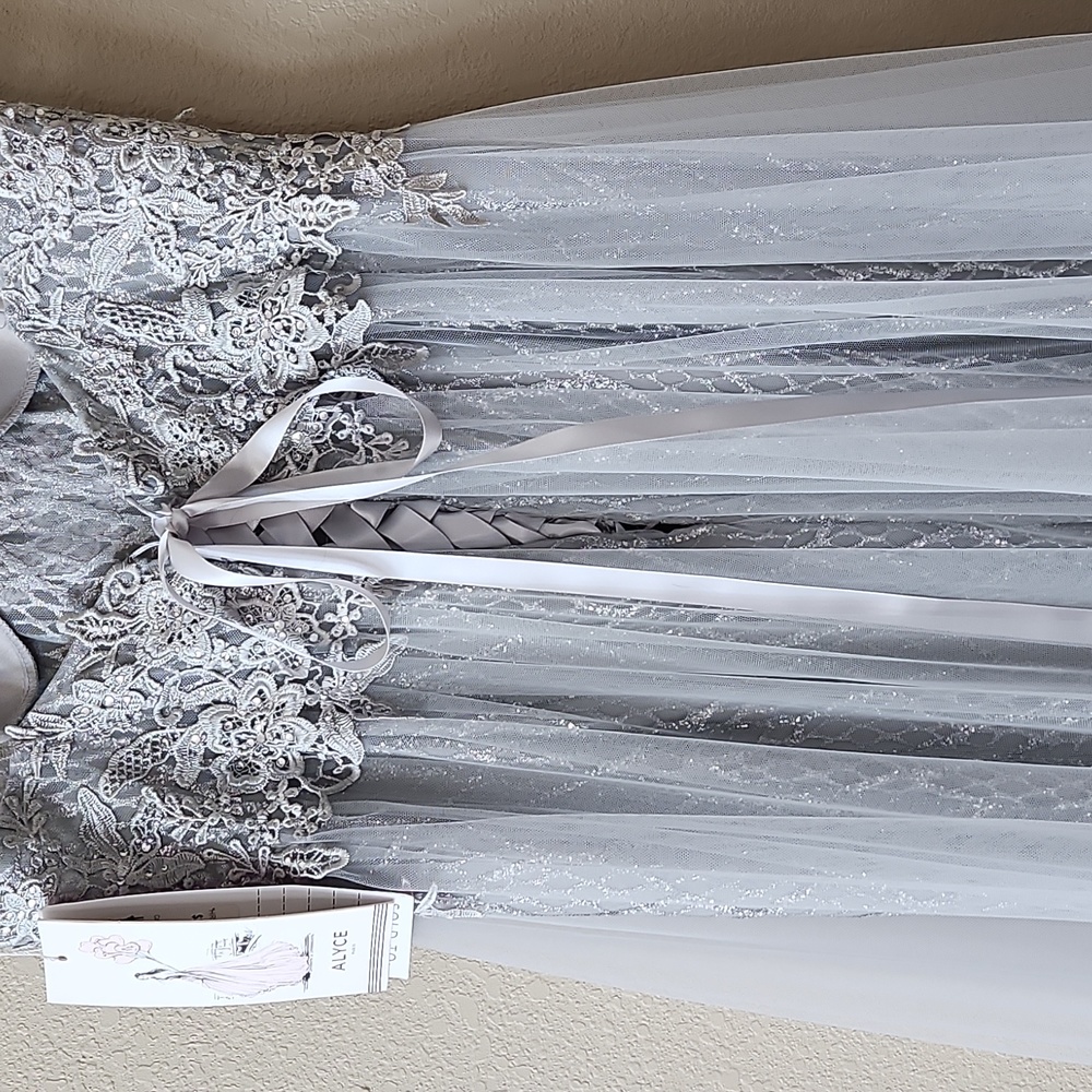 Alyce Paris Silver Formal Dress - Picture 10 of 14